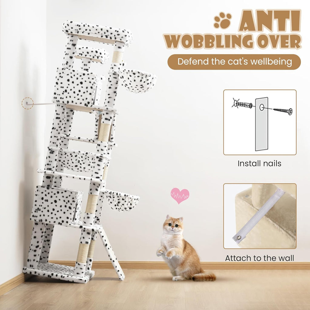 81" Multi-Level Cat Tree with Hammock, Scratching Posts & Cozy Perches – Perfect for Large Cats (Available in Multiple Colors)