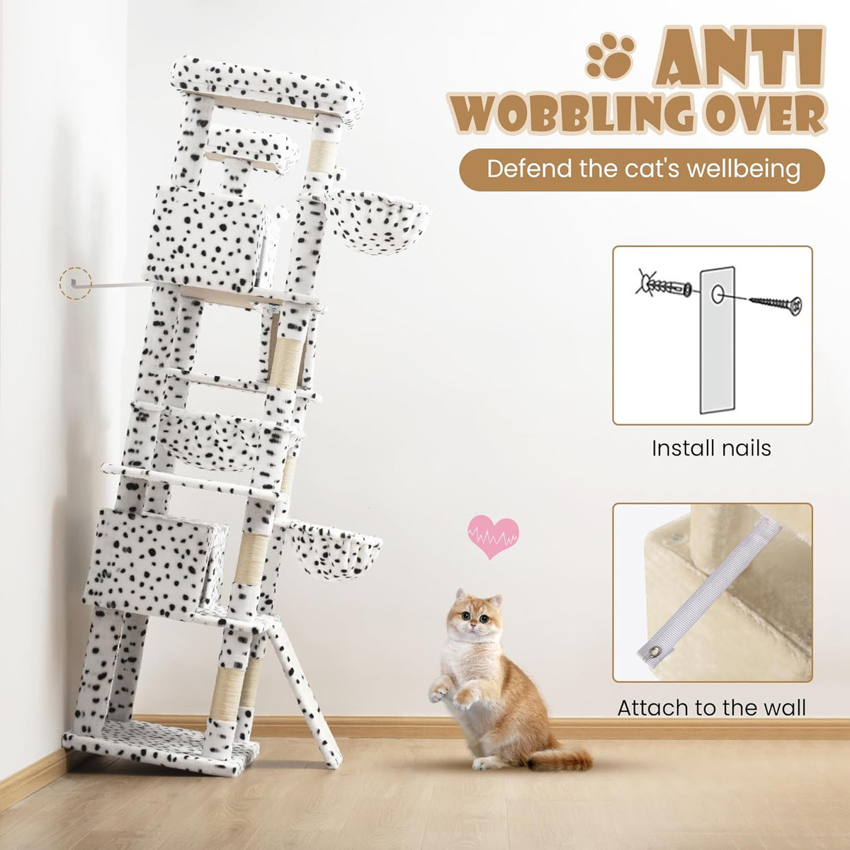 81" Multi-Level Cat Tree with Hammock, Scratching Posts & Cozy Perches – Perfect for Large Cats (Available in Multiple Colors)