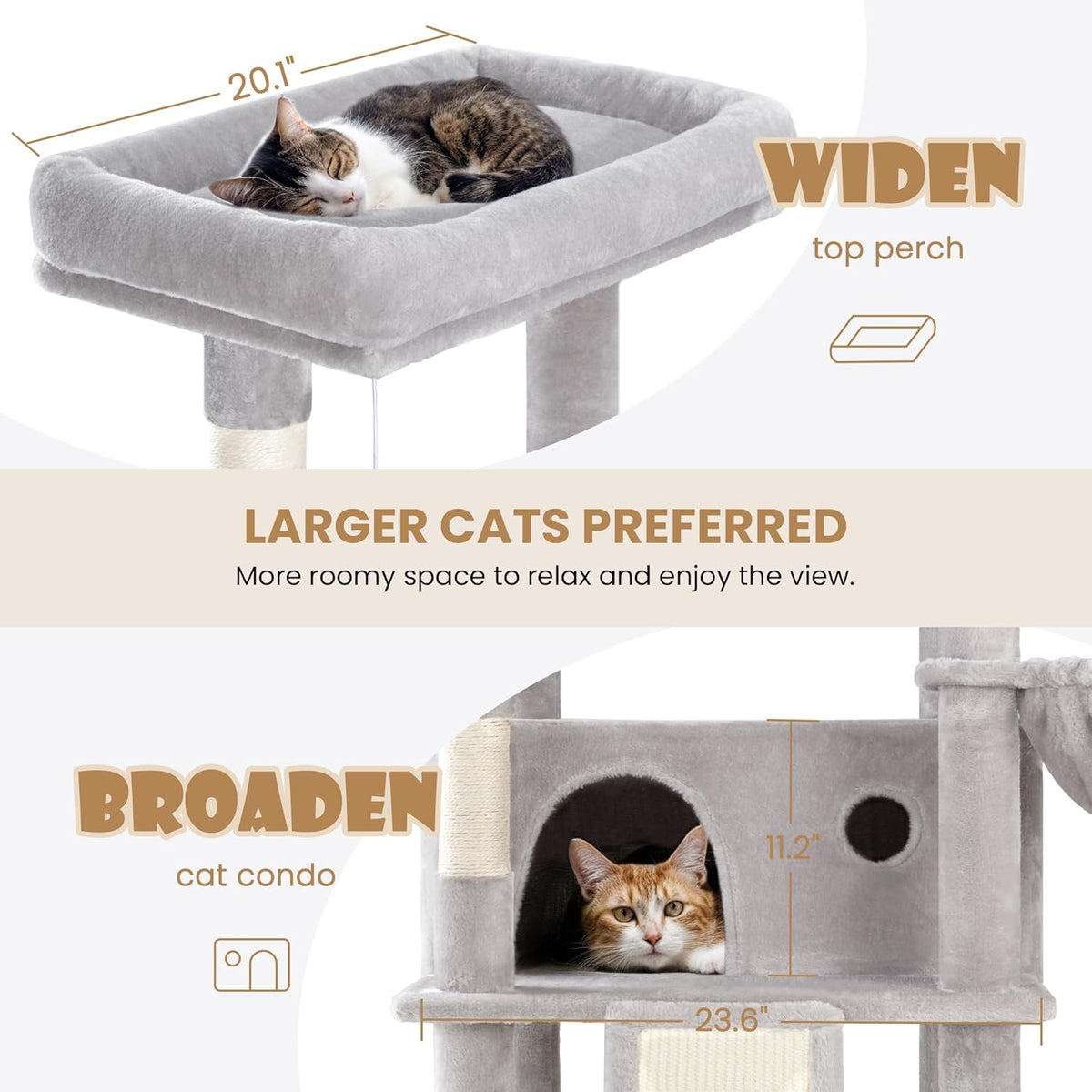 81" Multi-Level Cat Tree with Hammock, Scratching Posts & Cozy Perches – Perfect for Large Cats (Available in Multiple Colors)
