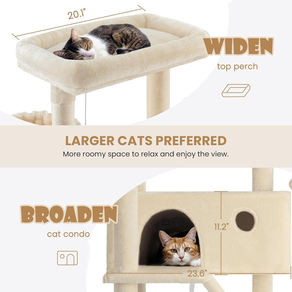 81" Multi-Level Cat Tree with Hammock, Scratching Posts & Cozy Perches – Perfect for Large Cats (Available in Multiple Colors)
