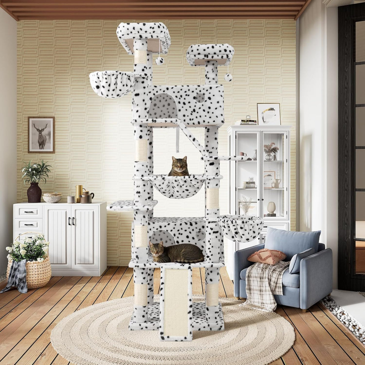 81" Multi-Level Cat Tree with Hammock, Scratching Posts & Cozy Perches – Perfect for Large Cats (Available in Multiple Colors)