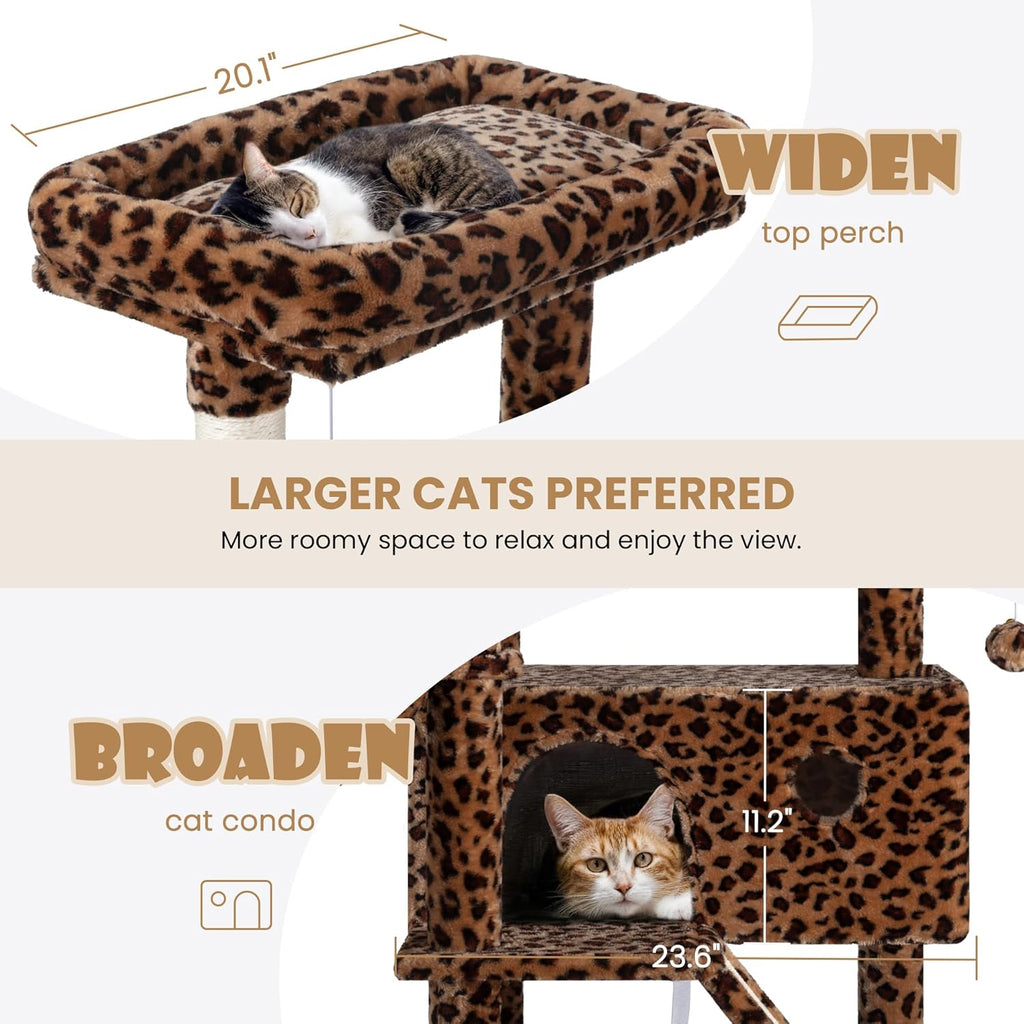 81" Multi-Level Cat Tree with Hammock, Scratching Posts & Cozy Perches – Perfect for Large Cats (Available in Multiple Colors)